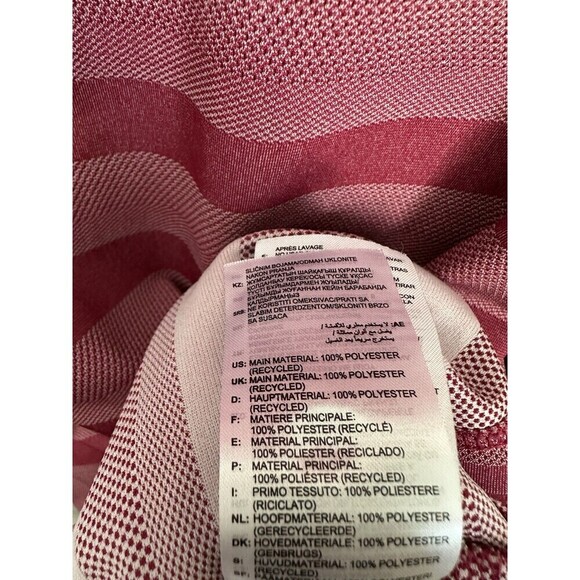 Adidas Polo Shirt Men's 2XL Dark Red Striped Golf Performance Short Sleeve Logo - Picture 7 of 7